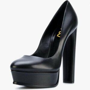 FSJ Women Classic Chunky High Heels Pumps Platform Closed Toe Sexy